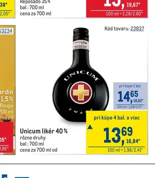 Unicum likér 40 %