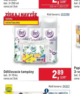 Odličovacie tampóny 3× 70 ks