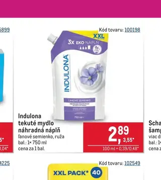 Indulona tekuté mydlo náhradná náplň 750 ml