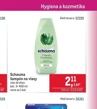 Schauma šampón na vlasy 400 ml
