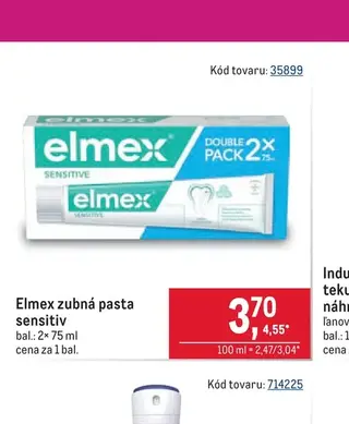 Elmex zubná pasta sensitiv 2× 75 ml