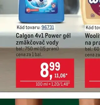 Calgon 4v1 Power gél zmäkčovač vody 750 ml