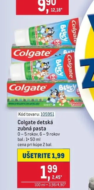 Colgate detská zubná pasta 50 ml