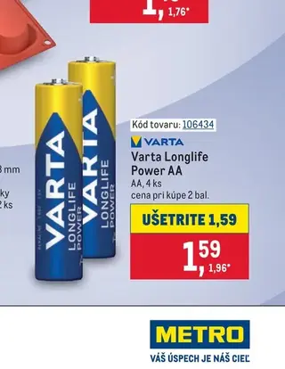 Varta Longlife Power AA 4 ks