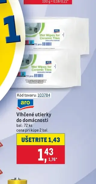 aro Vlhčené utierky do domácnosti 72 ks