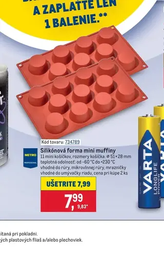 Silikónová forma mini muffiny