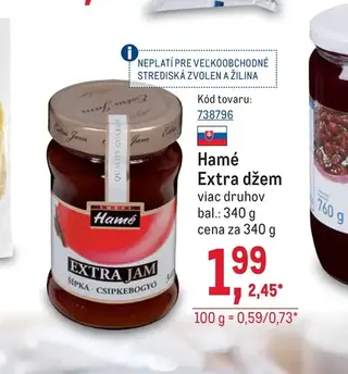 Hamé Extra džem 340 g