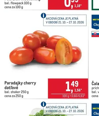 Paradajky cherry datľové 250 g