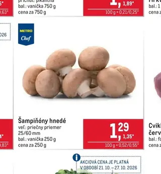 Šampiňóny hnedé 250 g