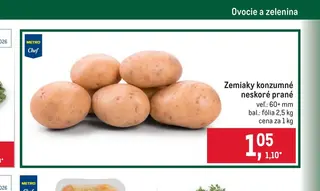 Zemiaky konzumné neskoré prané 2,5 kg