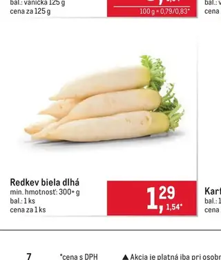Redkev biela dlhá