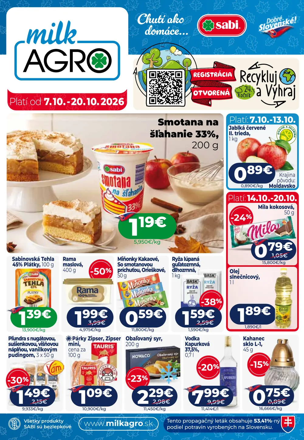 Milk-Agro leták od 7. 10. 2026 – strana 1