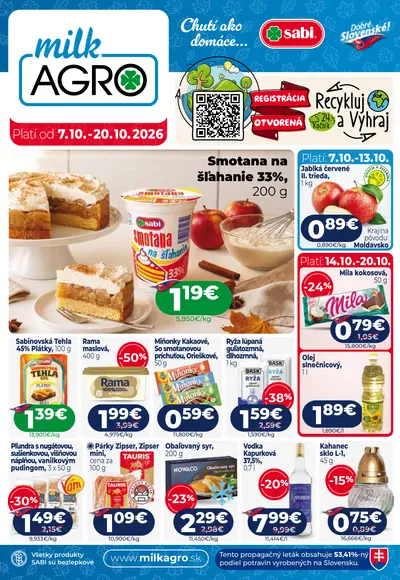 Milk-Agro leták od 7. 10. 2026