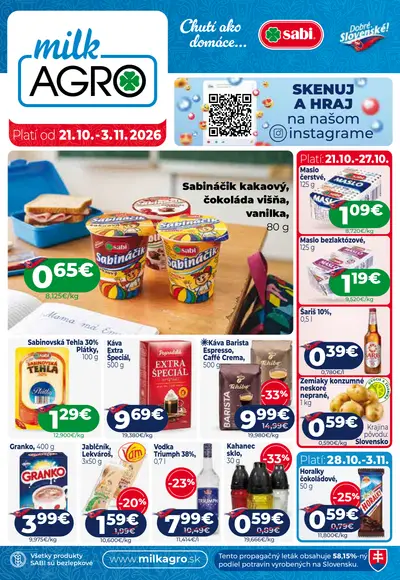 Milk-Agro leták od 21. 10. 2026