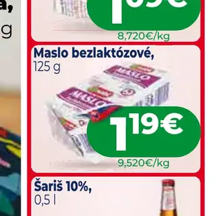 Maslo bezlaktózové 125 g