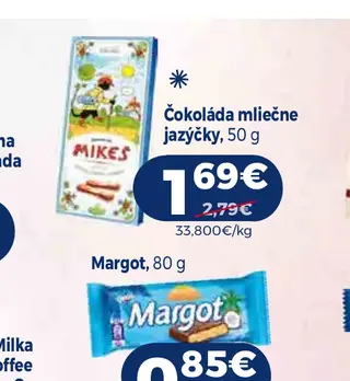 Čokoláda mliečne jazýčky, 50 g