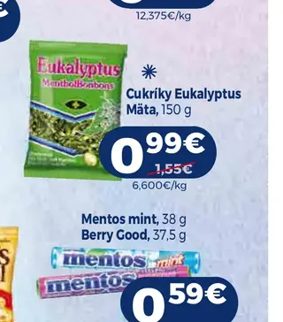 Cukríky Eukalyptus Mäta, 150 g