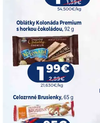 Oblátky Kolonáda Premium s horkou čokoládou 92 g
