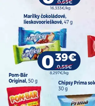 Marilky čokoládové, lieskovooriešové 47 g