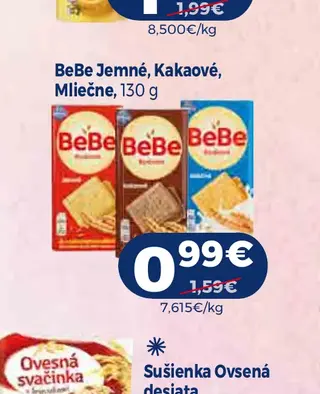 BeBe Jemné, Kakaové, Mliečne 130 g