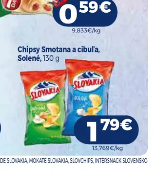 Chipsy Smotana a cibuľa, Solené 130 g
