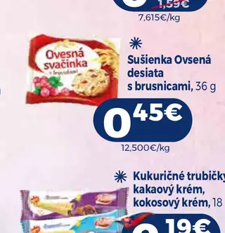 Sušienka Ovsená desiata s brusnicami 36 g