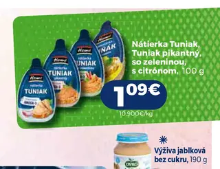 Nátierka Tuniak, Tuniak pikantný, so zeleninou, s citrónom 100 g