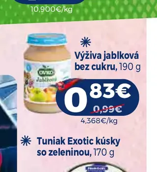 Výživa jablková bez cukru 190 g