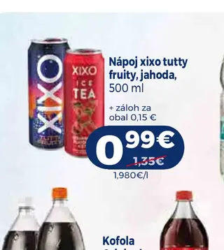 Nápoj xixo tutty fruity, jahoda, 500 ml