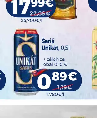 Šariš Unikát, 0,5 l plechovka