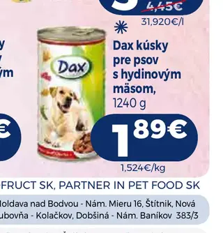 Dax kúsky pre psov s hydinovým mäsom 1240 g