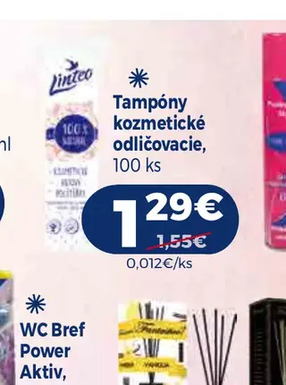 Tampóny kozmetické odličovacie 100 ks