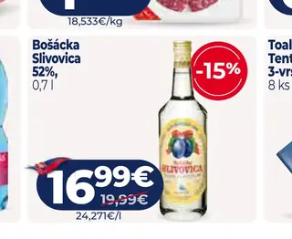 Bošácka Slivovica 52% 0,7 l
