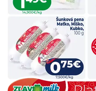 Šunková pena Maťko, Miško, Kubko 100 g