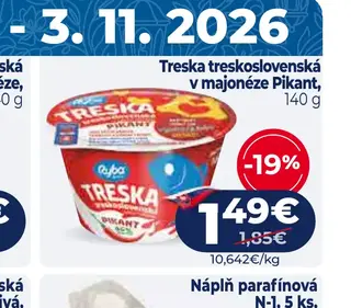 Treska treskoslovenská v majonéze Pikant 140 g