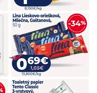 Lina Lieskovo-oriešková, Mliečna, Gaštanová 50 g