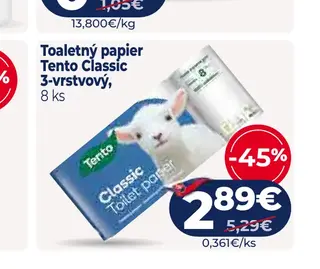 Toaletný papier Tento Classic 3-vrstvový 8 ks