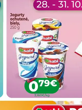 Sabi Jogurty ochutené, biely 250 g