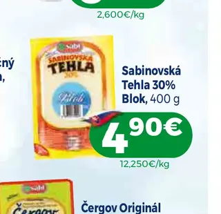 Sabinovská Tehla 30% Blok 400 g