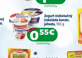 Jogurt nízkotučný čokoláda banán, jahoda 150 g