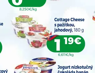 Cottage Cheese s pažítkou, jahodový 180 g