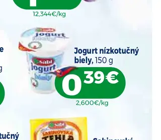 Jogurt nízkotučný biely 150 g