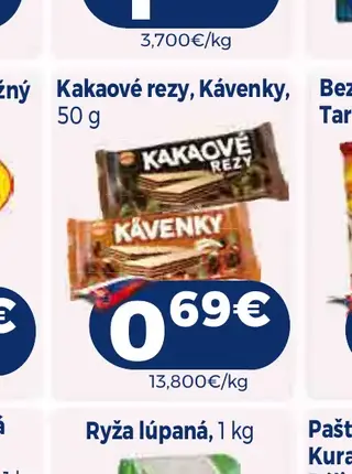 Kakaové rezy, Kávenky 50 g