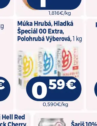 Múka Hrubá, Hladká Špeciál 00 Extra, Polohrubá Výberová 1 kg