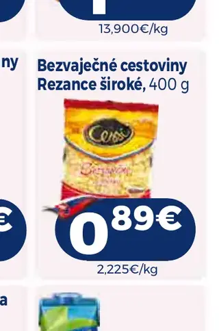 Bezvaječné cestoviny Rezance široké 400 g