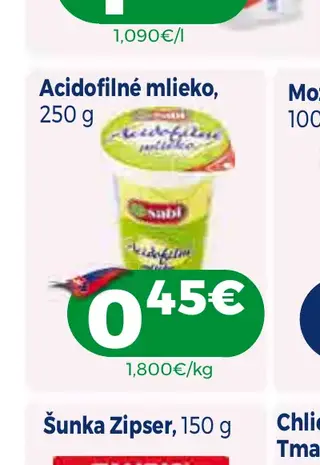 Acidofilné mlieko 250 g