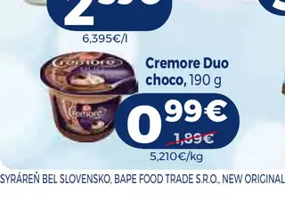 Cremore Duo choco 190 g