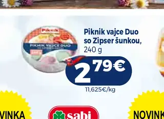 Piknik vajce Duo so Zipser šunkou 240 g