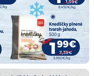 Knedlíčky plnené tvaroh-jahoda 500 g