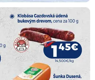 Klobása Gazdovská údená bukovým drevom